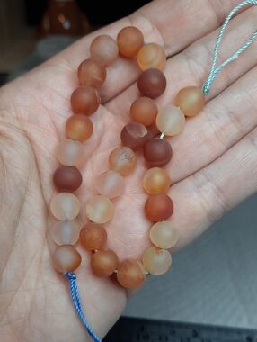 8mm Matte Carnelian Round Bead Strand - 8" #1